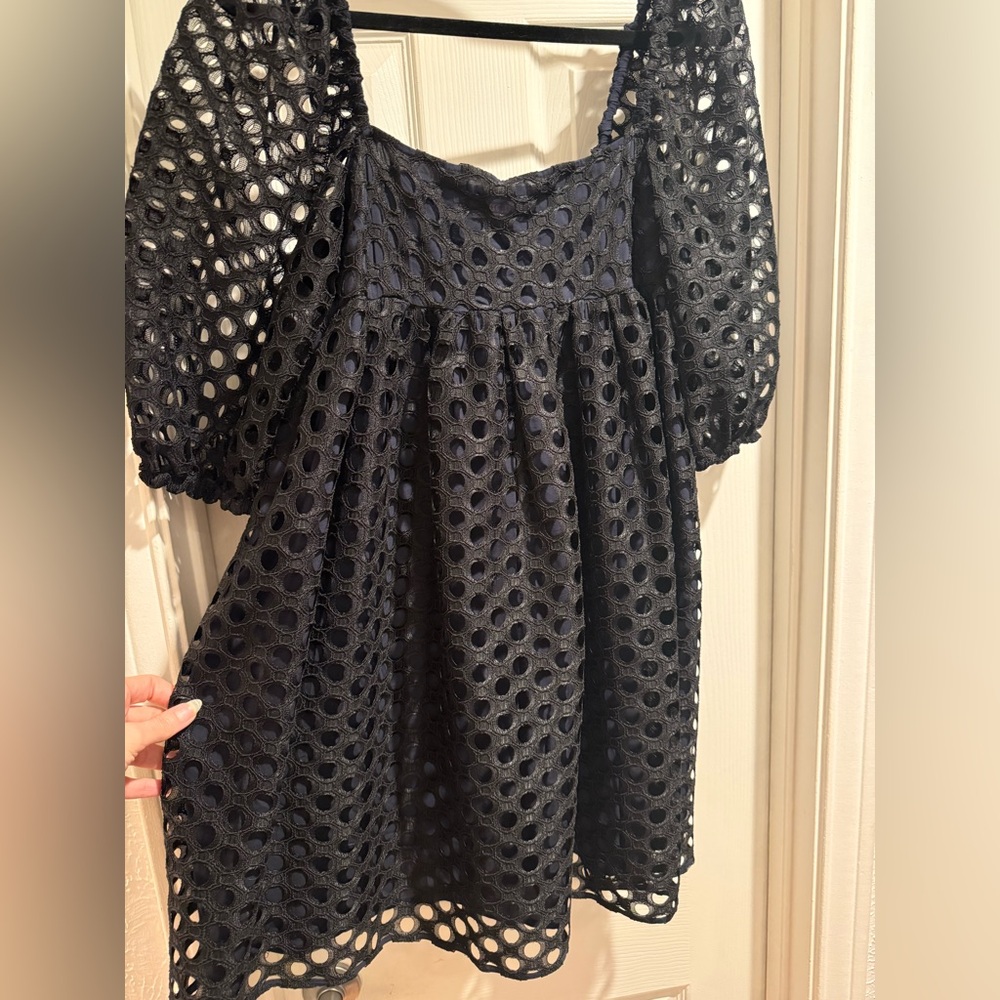 Kimchi Blue Urban Outfitters Black Eyelet Overlay Dress - Picture 4 of 7